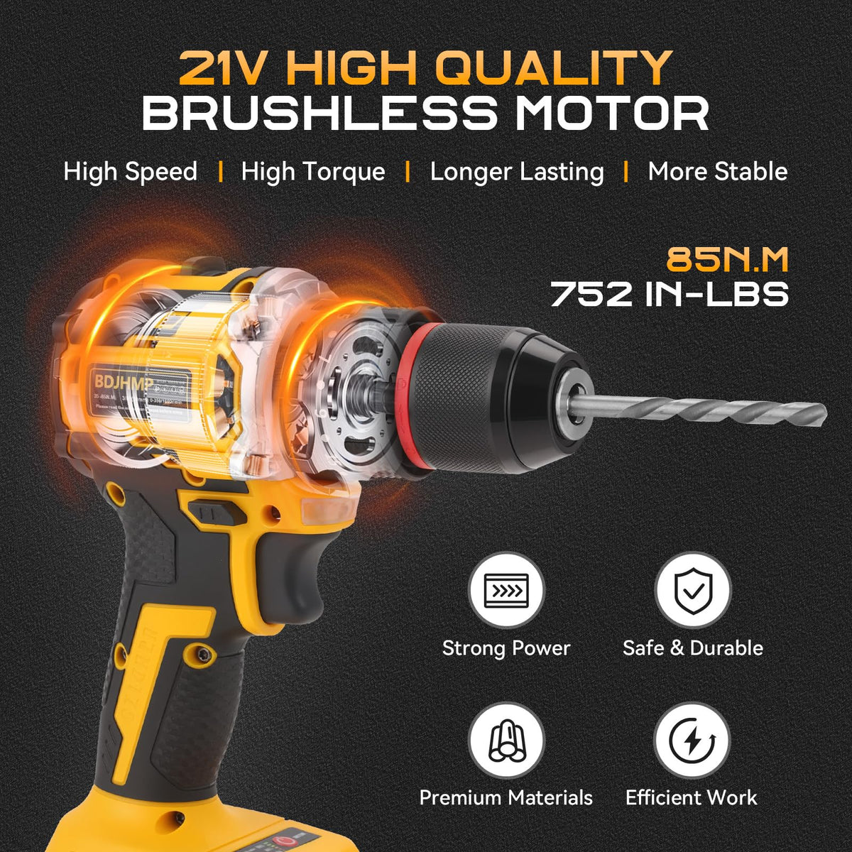 3/8" Brushless Compact Drill Tool Set with Drill Bit and Sockets X93075