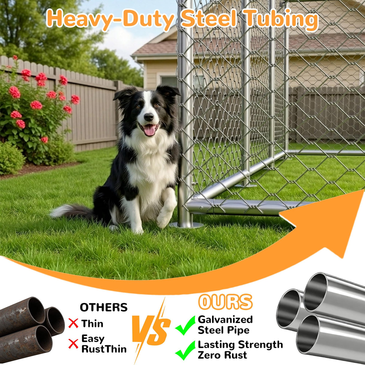 10x10 ft Heavy Duty Outdoor Dog Kennel C9220