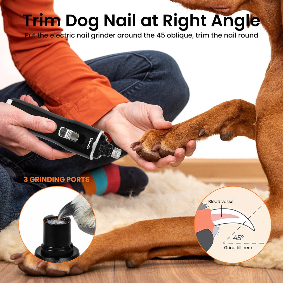 Rechargeable Electric Pet Nail Grinder F98970