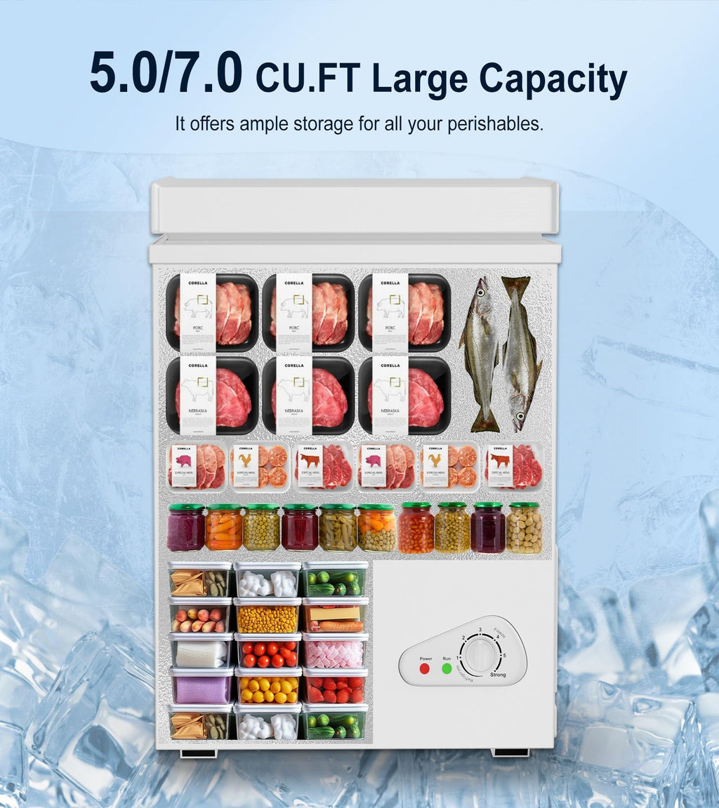 5.0 Cubic Feet White Chest Freezer U757