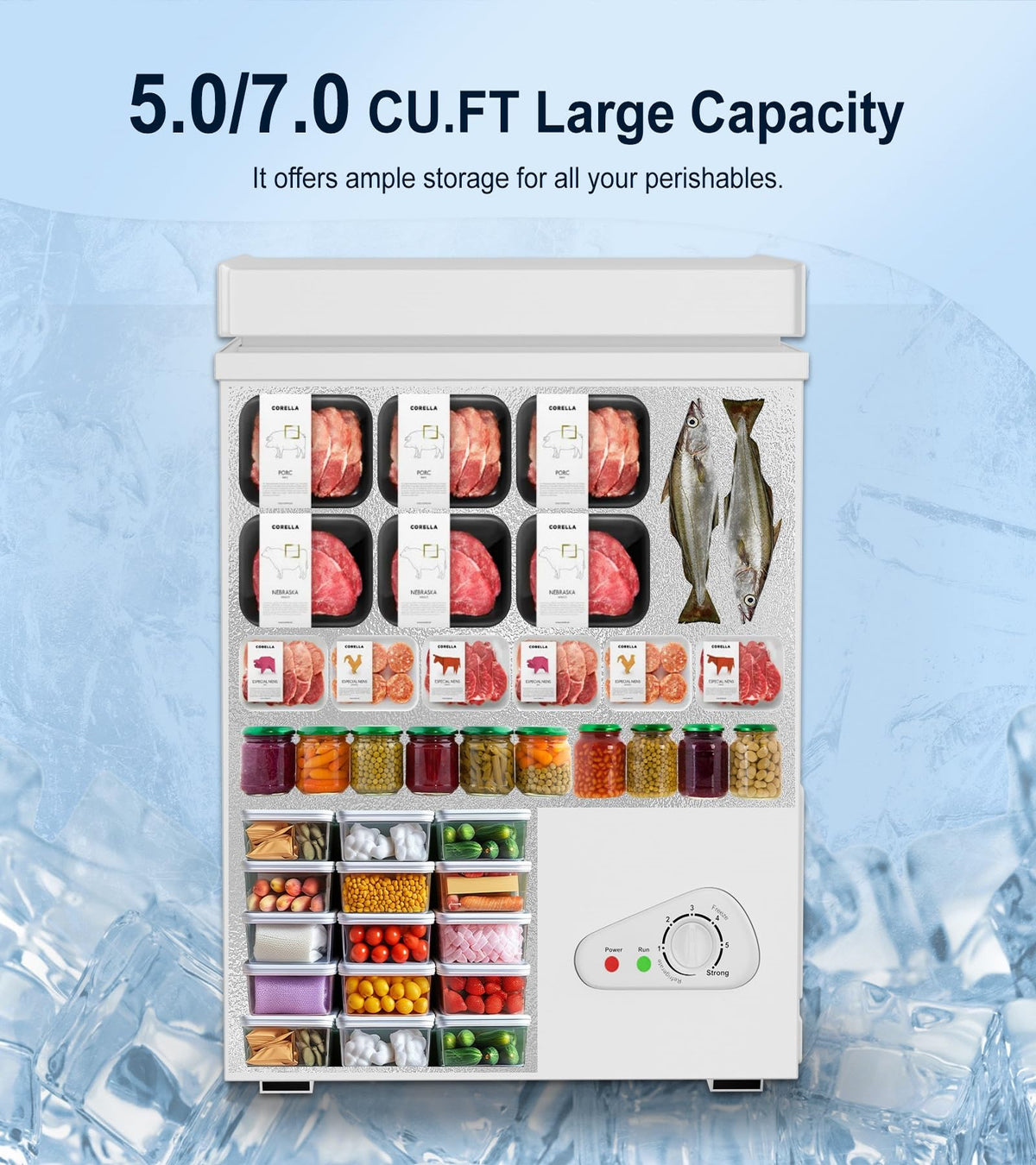 5.0 Cubic Feet White Chest Freezer U757