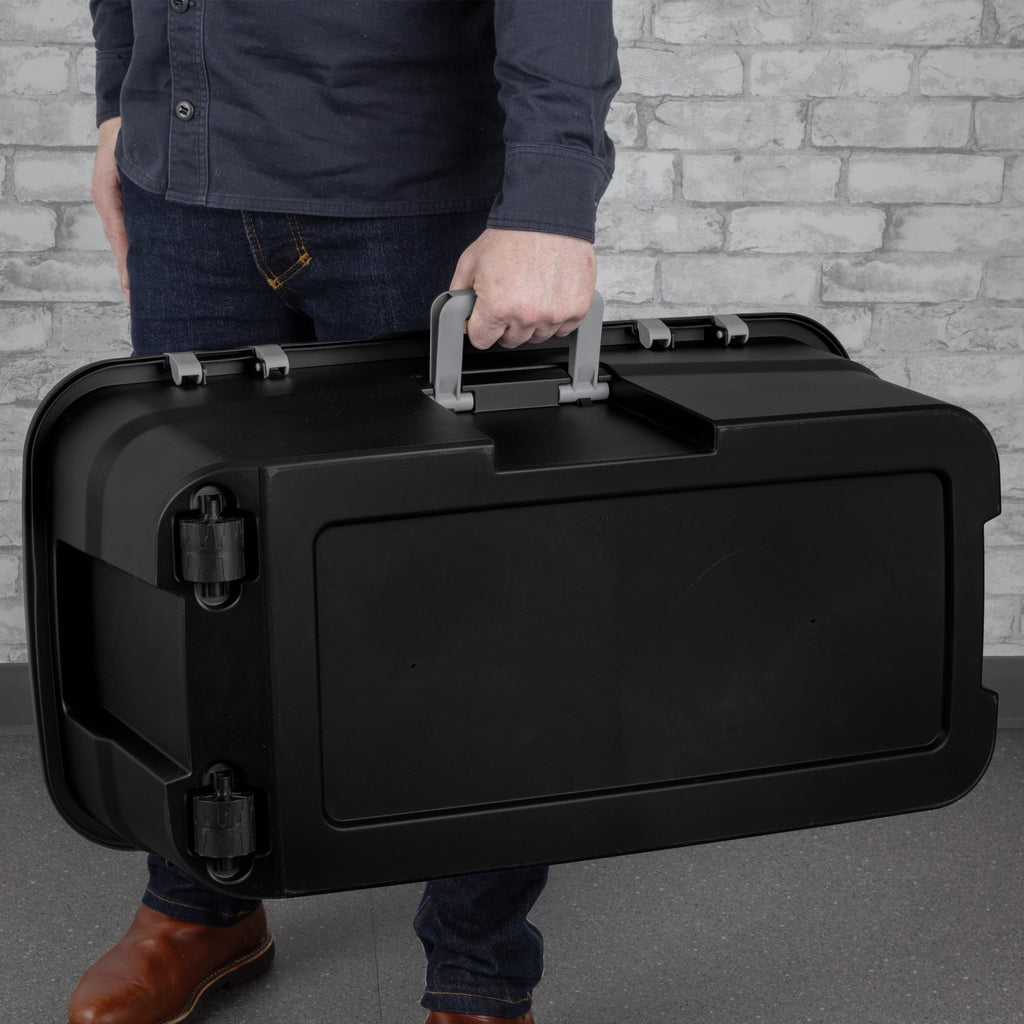 22 Gallon Black Wheeled Plastic Storage Trunk C122
