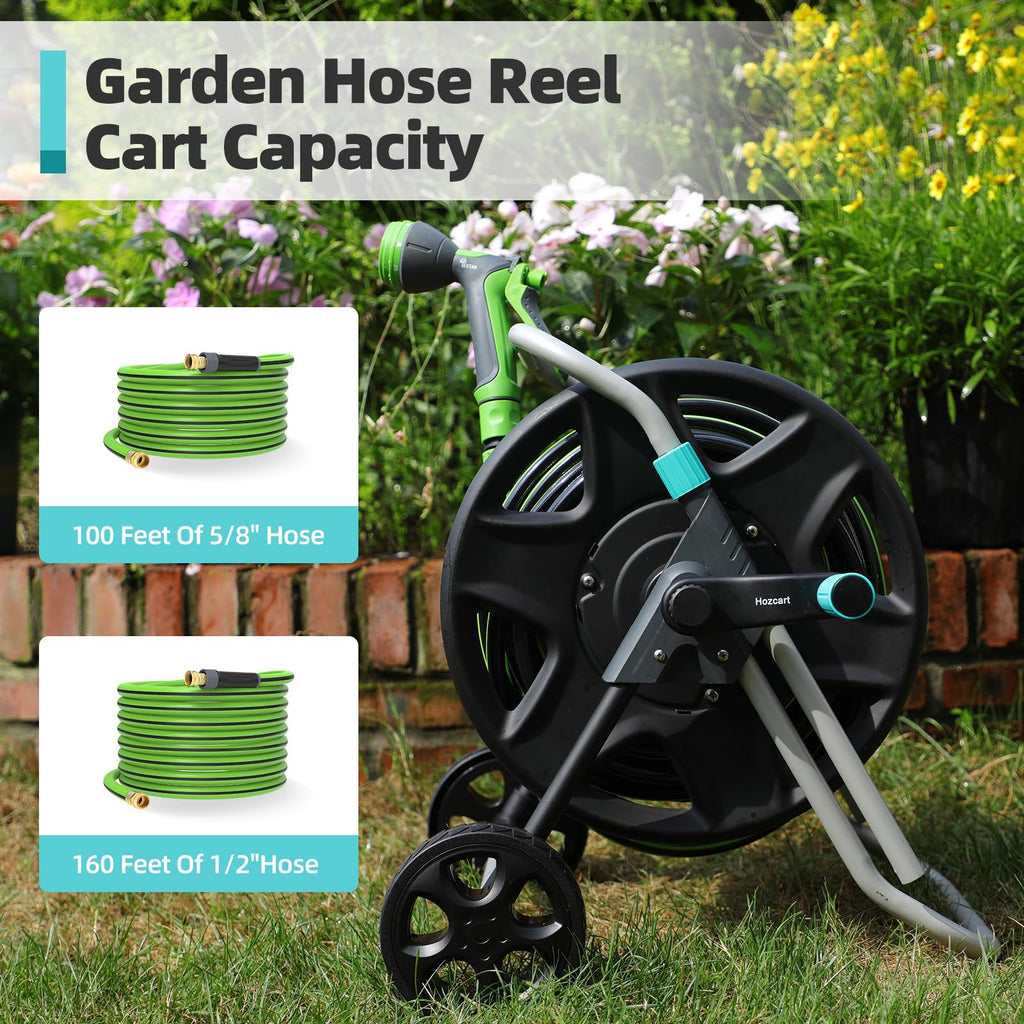 Metal Heavy Duty Garden Hose Reel Cart with Wheels C3315