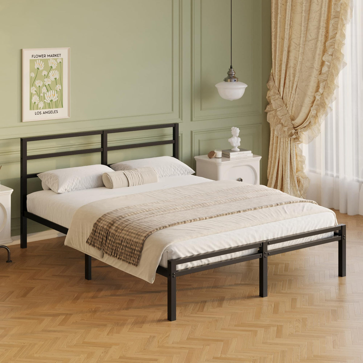 12 Inch Full Size Bed Frame with Headboard and Footboard B10440
