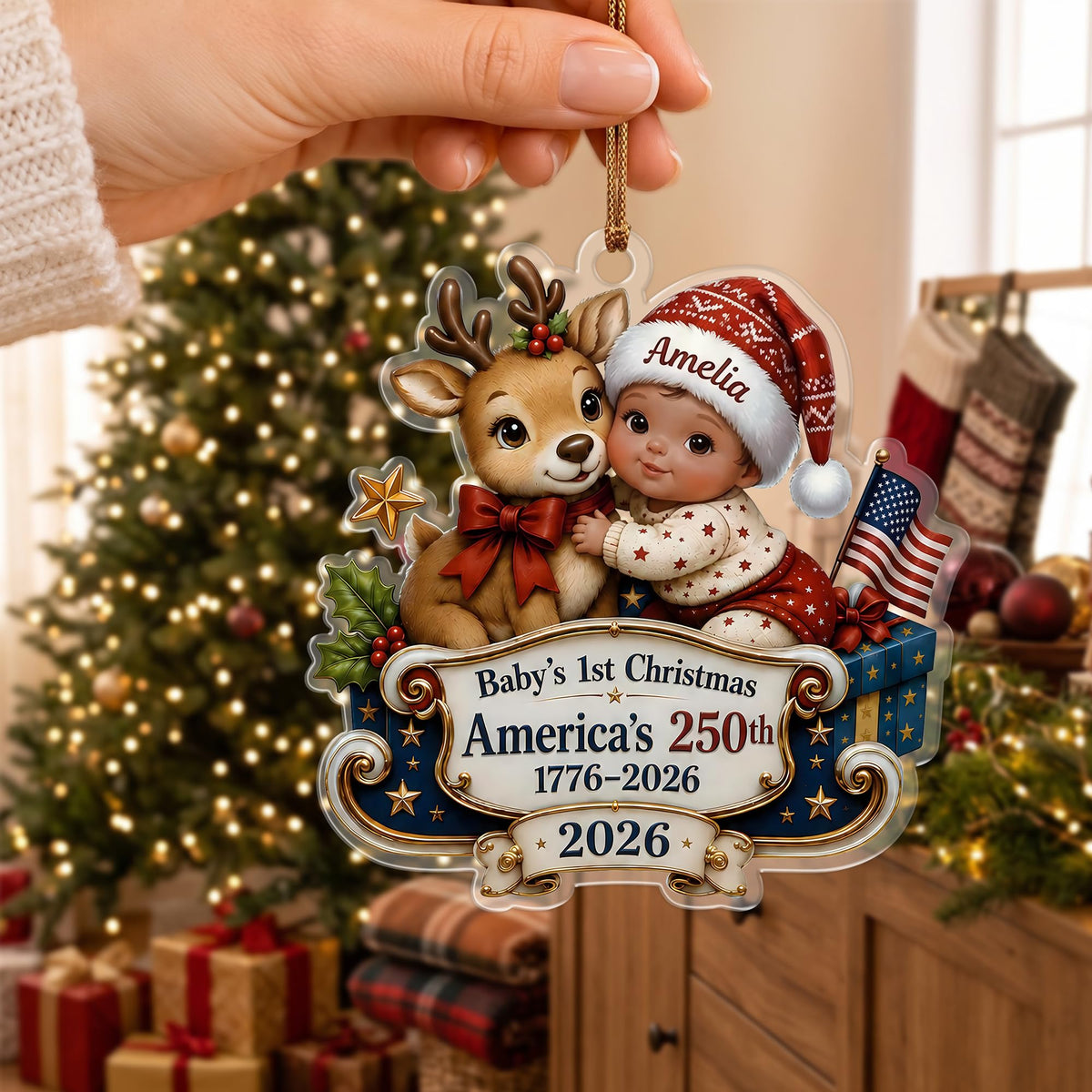 Personalized Baby's 1st Christmas Ornament 2026 J23077