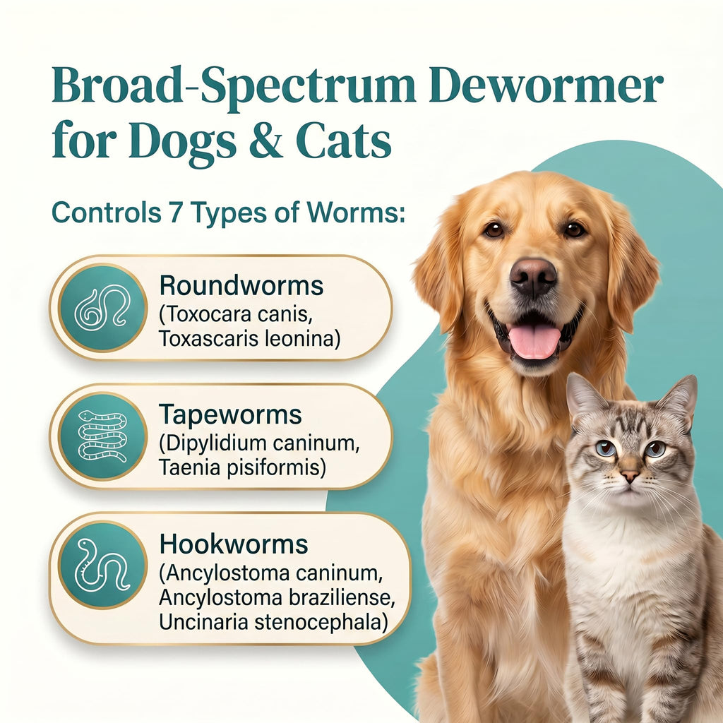 Pyrantel Pamoate and Praziquantel De-wormer Tablet for Dog & Cat 100 Tablets K664404