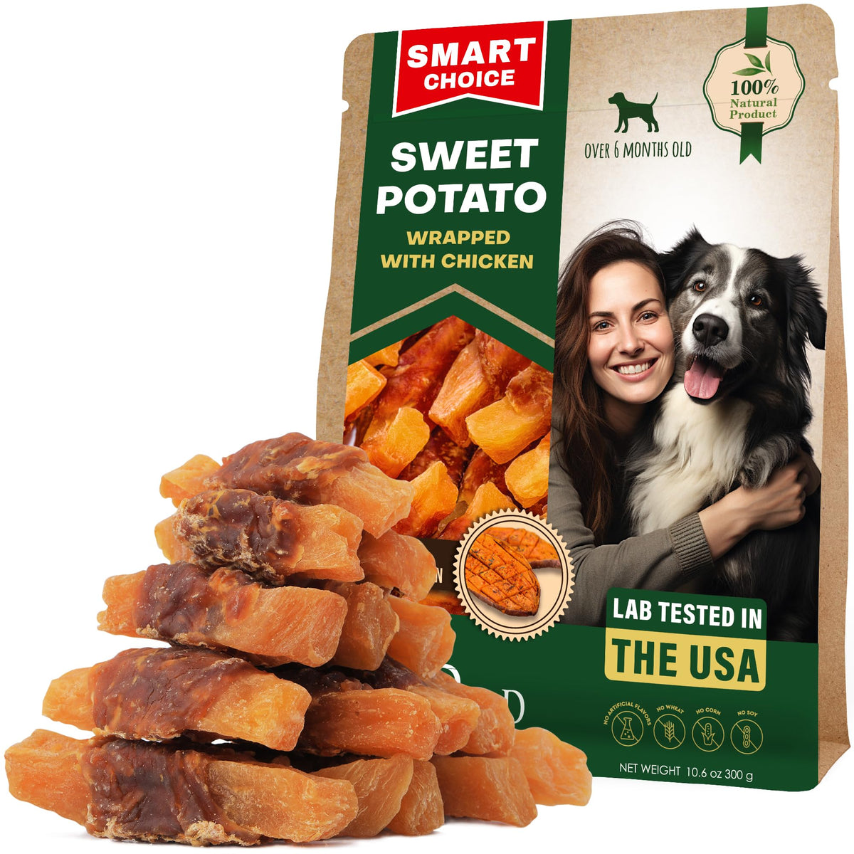 Sweet Potato Dog Treats & Chicken Chews 10.6 Oz P23192