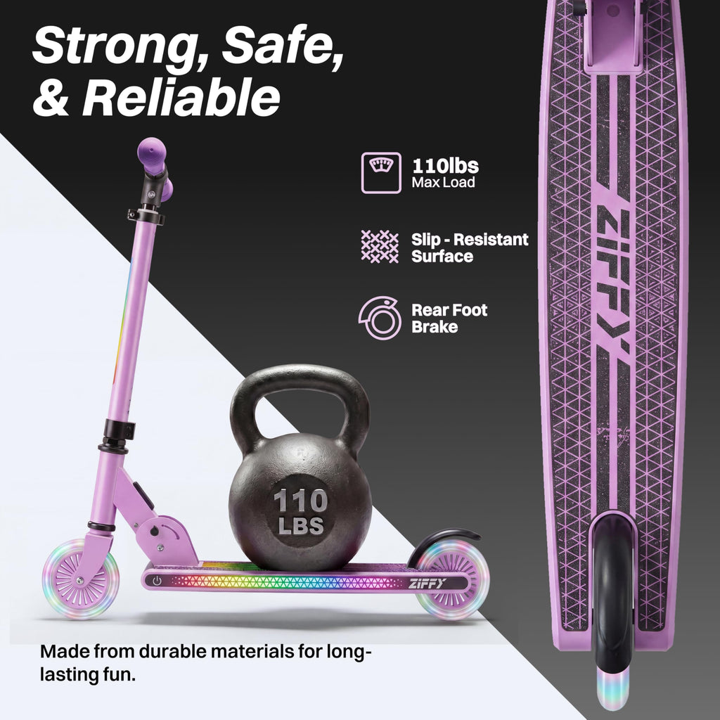 Light Up 2 Wheel Foldable Kids Kick Scooter with Adjustable Height G53395