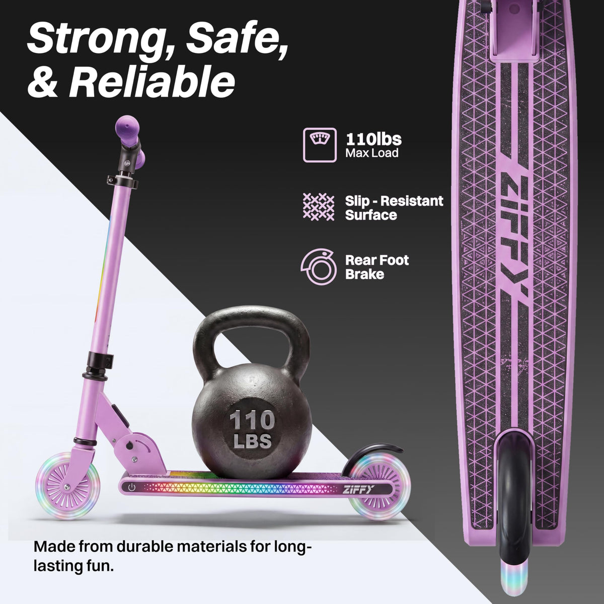 Light Up 2 Wheel Foldable Kids Kick Scooter with Adjustable Height G53395