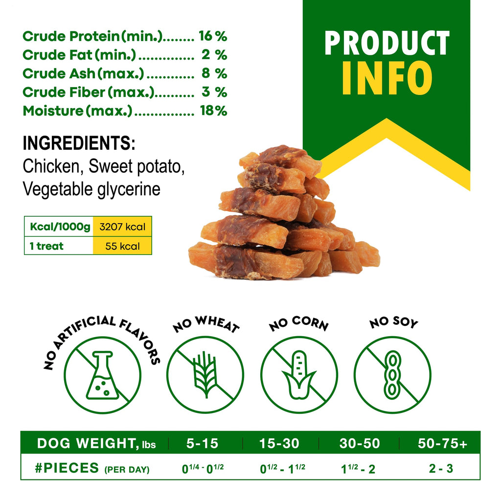 Sweet Potato Dog Treats & Chicken Chews 10.6 Oz P23192
