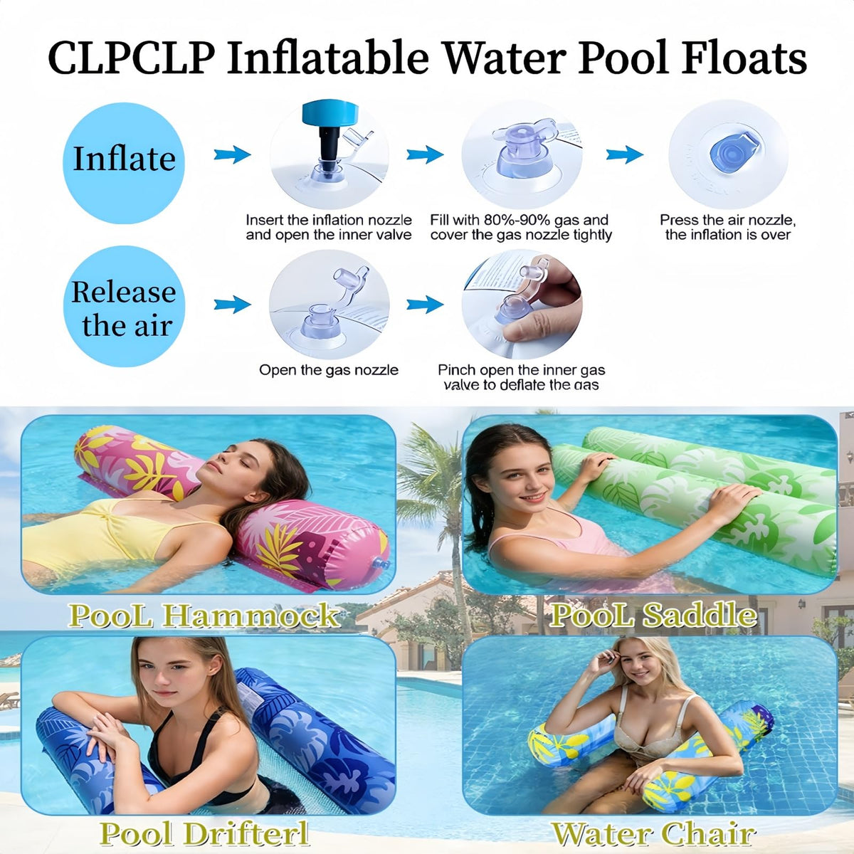 5 Pack Inflatable Pool Floats R70258