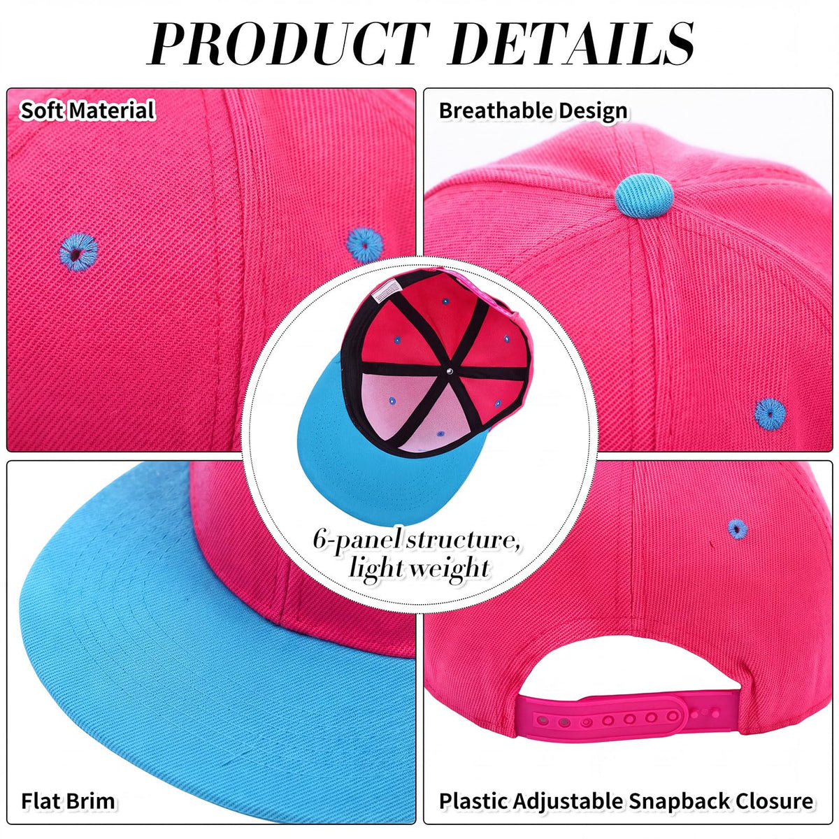 30 Pcs Flat Bill Snapback Hats Bulk Adjustable J48067