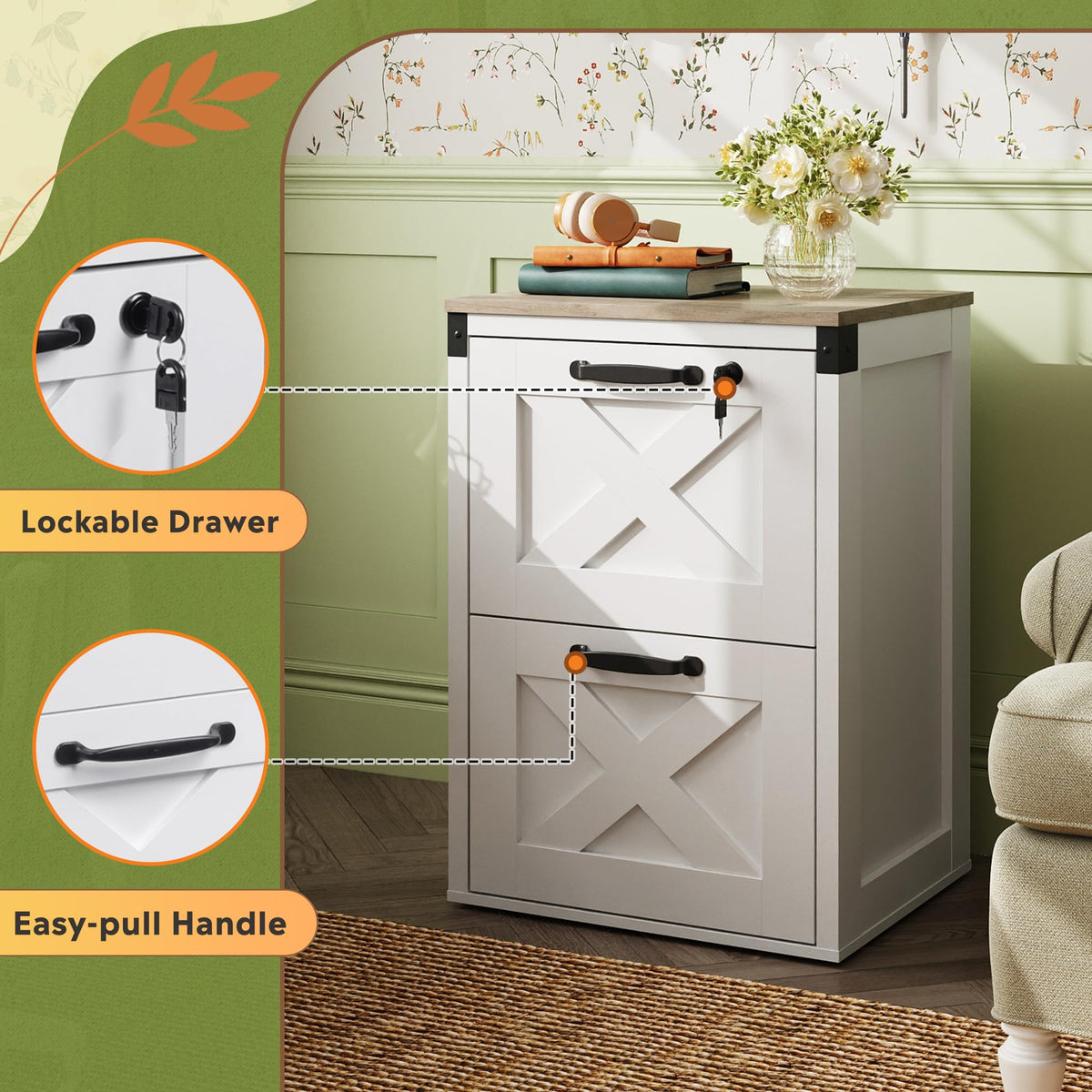 2-Drawer File Cabinet with Lock Y42823