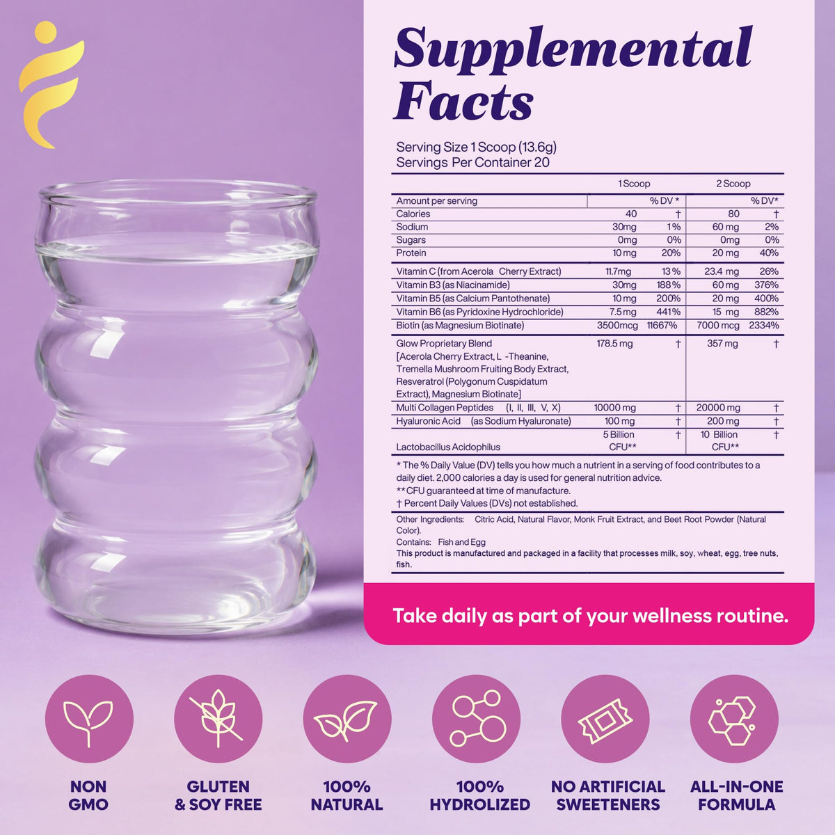 Unflavored Multi Collagen Peptides Powder 40 Servings M64818