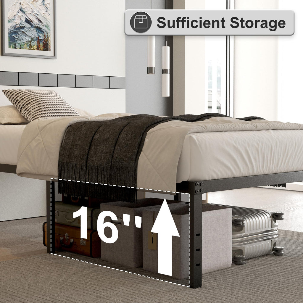 18 Inch Queen Size Metal Bed Frame Y7530