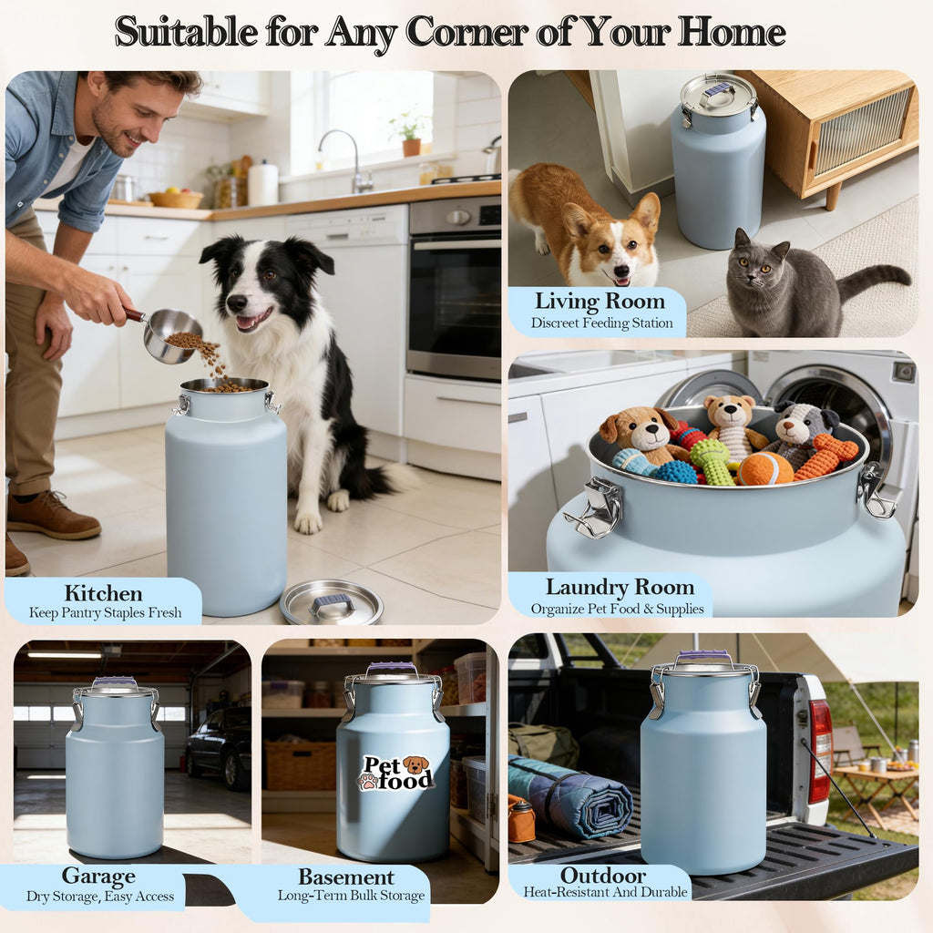 Stainless Steel Dog Food Storage Container with Scoop F8354