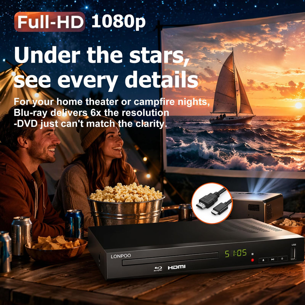 Blu-Ray Disc Player 1080P HDMI O470