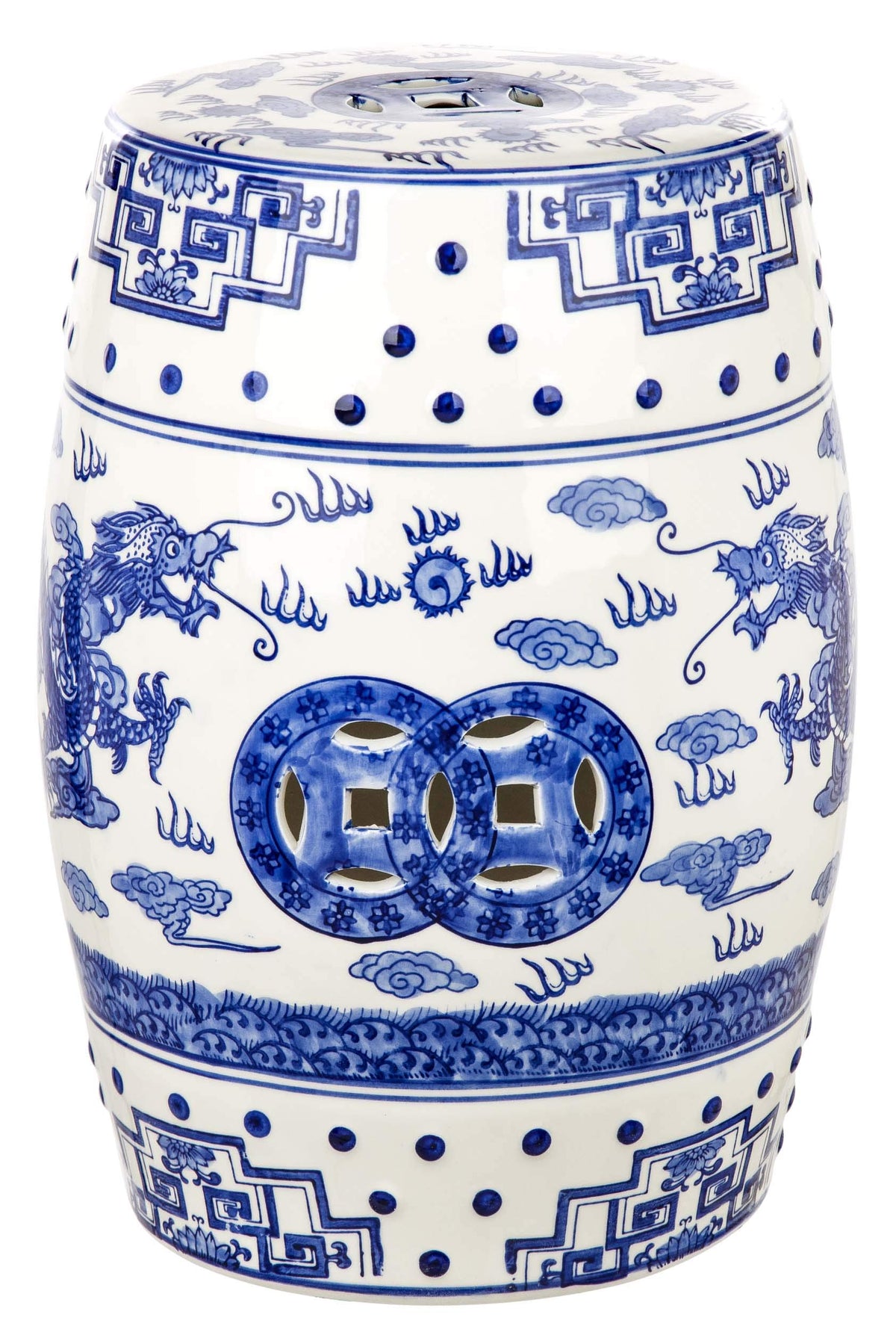 Blue Ceramic Garden Stool C85857