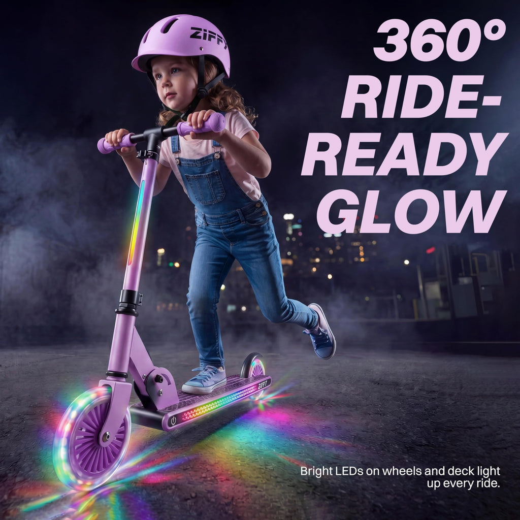 Light Up 2 Wheel Foldable Kids Kick Scooter with Adjustable Height G53395