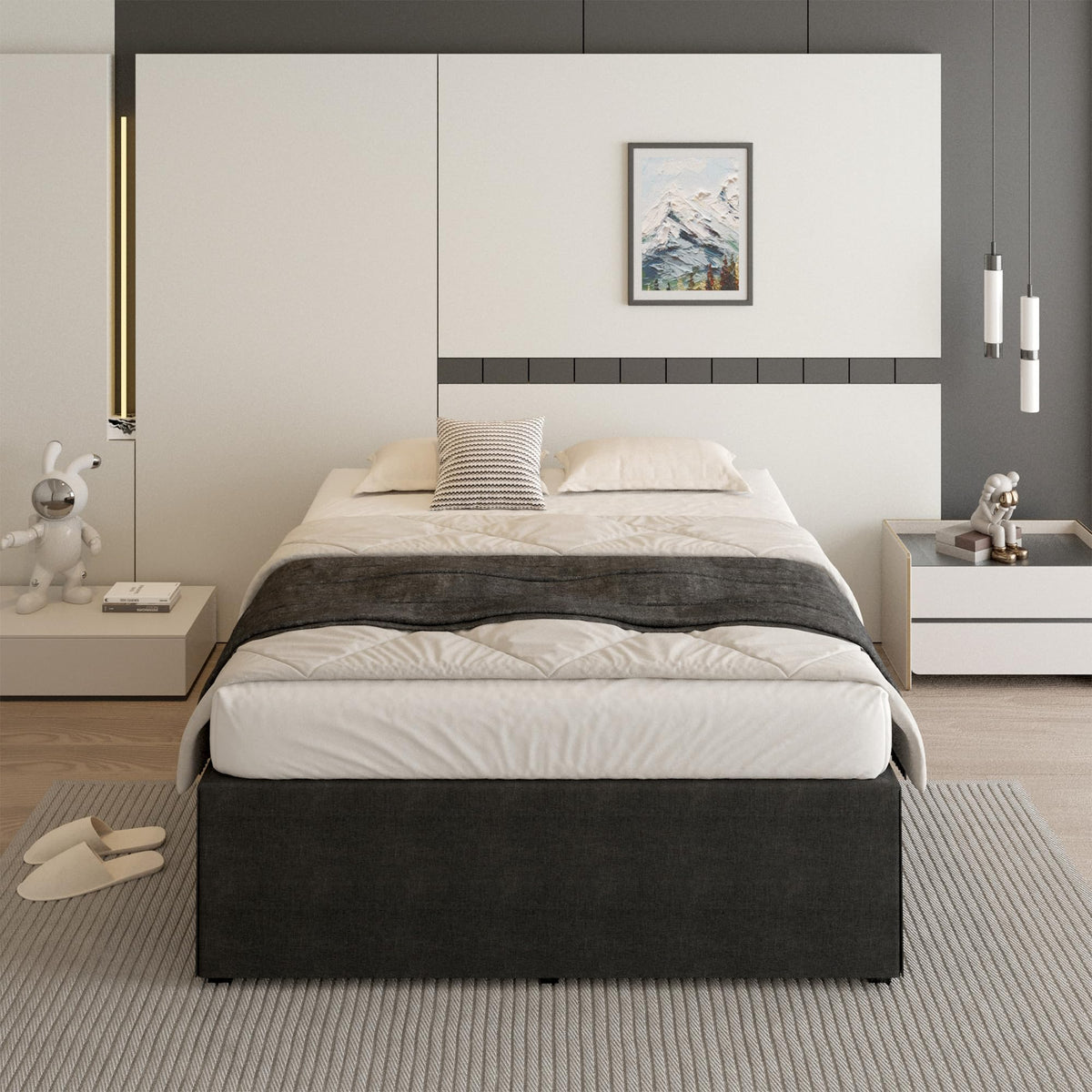 18 Inch Queen Size Metal Bed Frame Y7530
