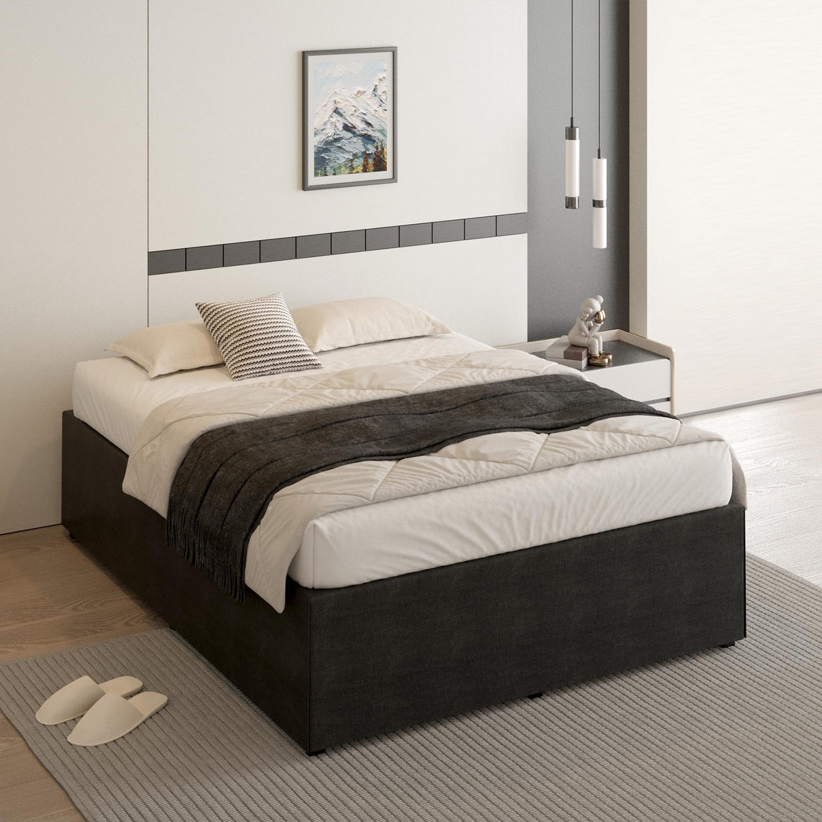 18 Inch Queen Size Metal Bed Frame Y7530