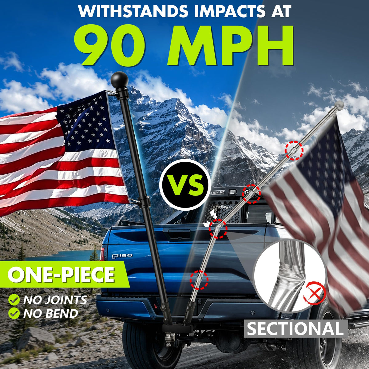 4.8FT Stainless Steel Flag Pole R3144