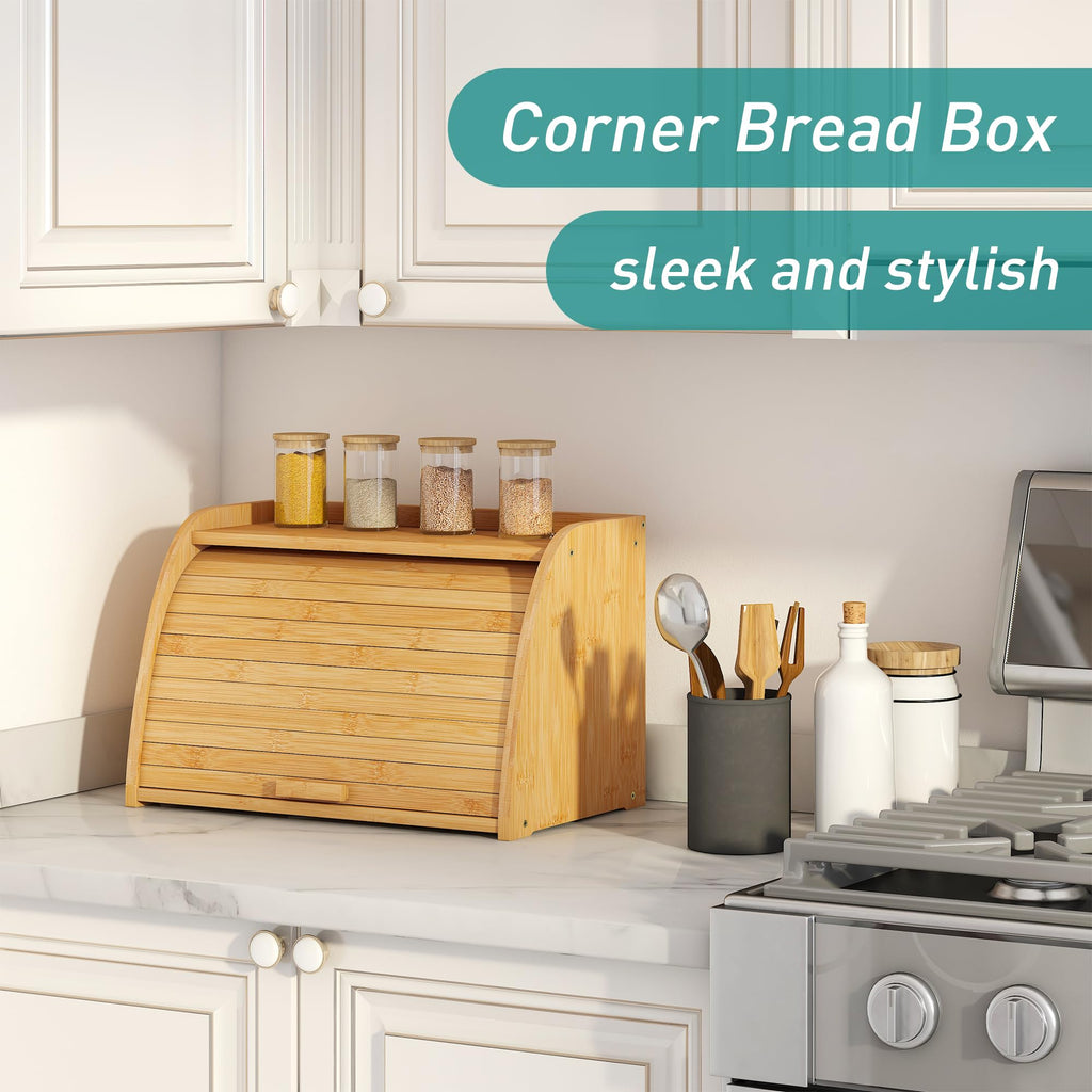Large Bamboo Wood Bread Box K140