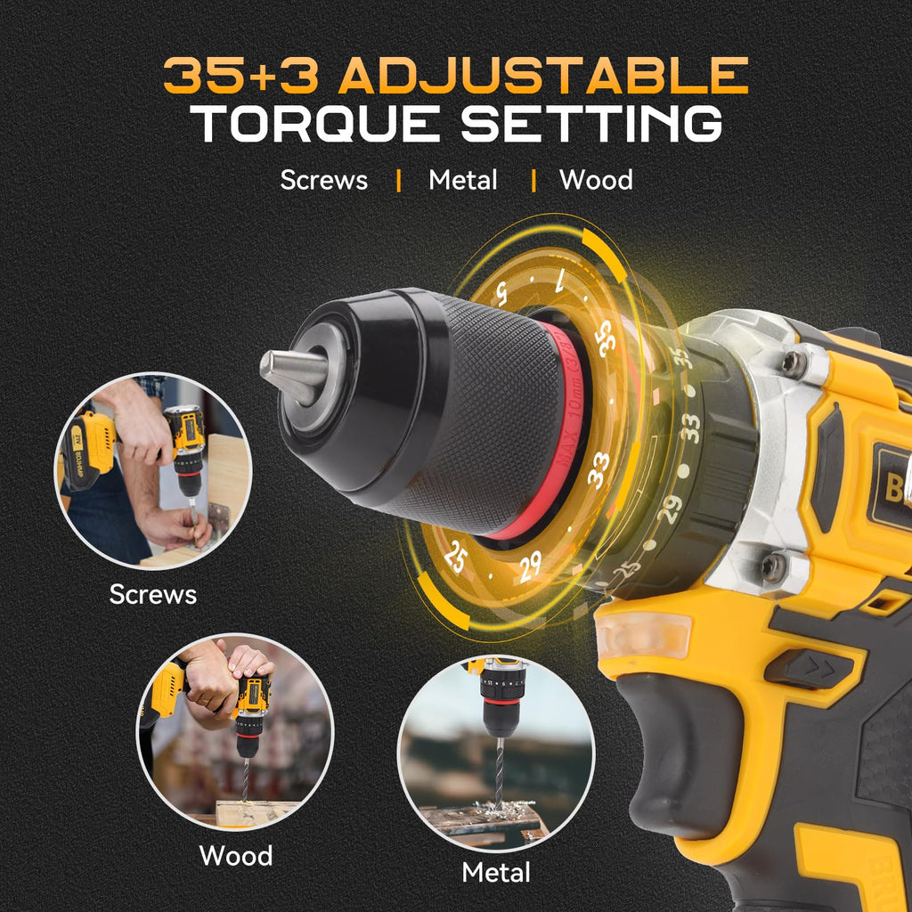 3/8" Brushless Compact Drill Tool Set with Drill Bit and Sockets X93075