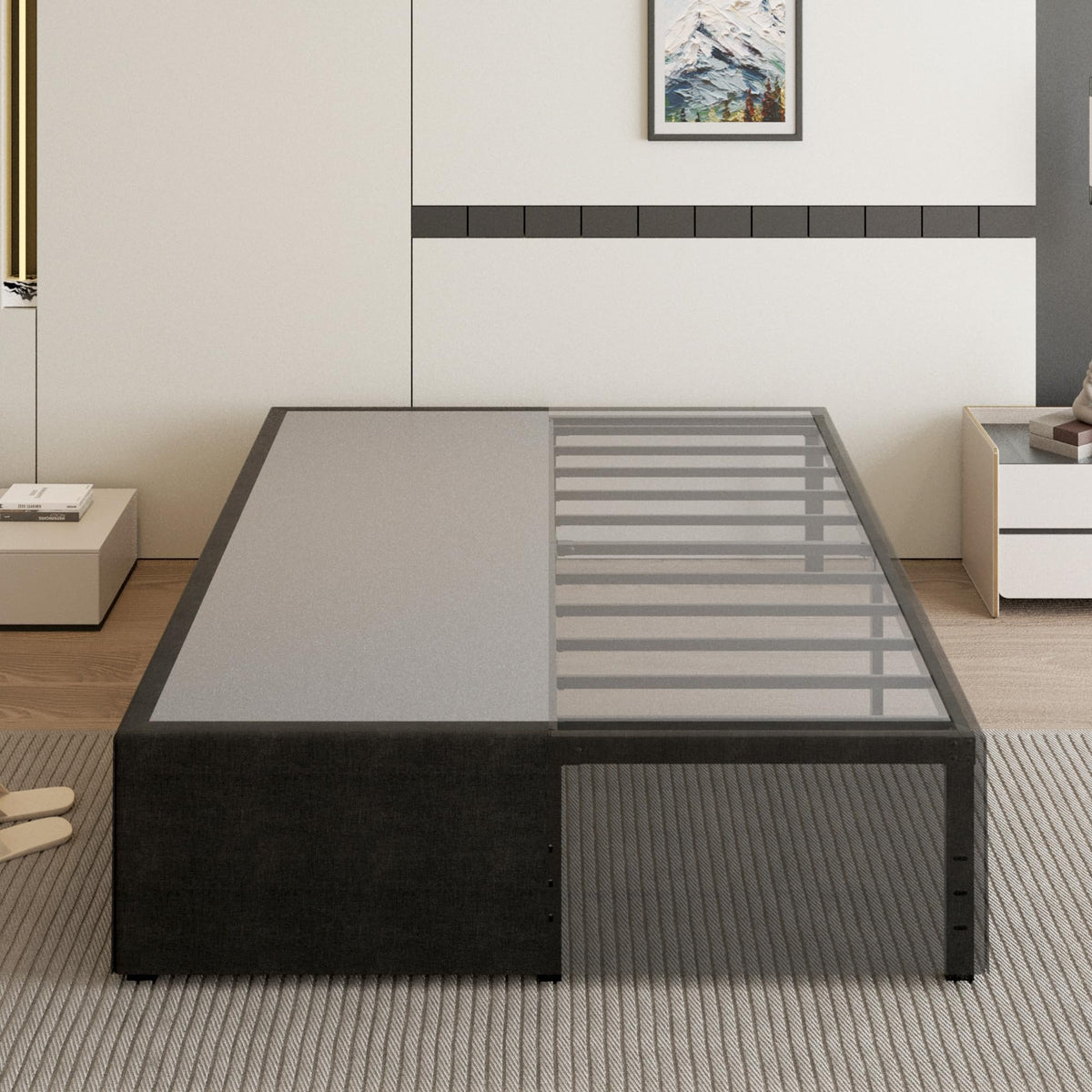 18 Inch Queen Size Metal Bed Frame Y7530