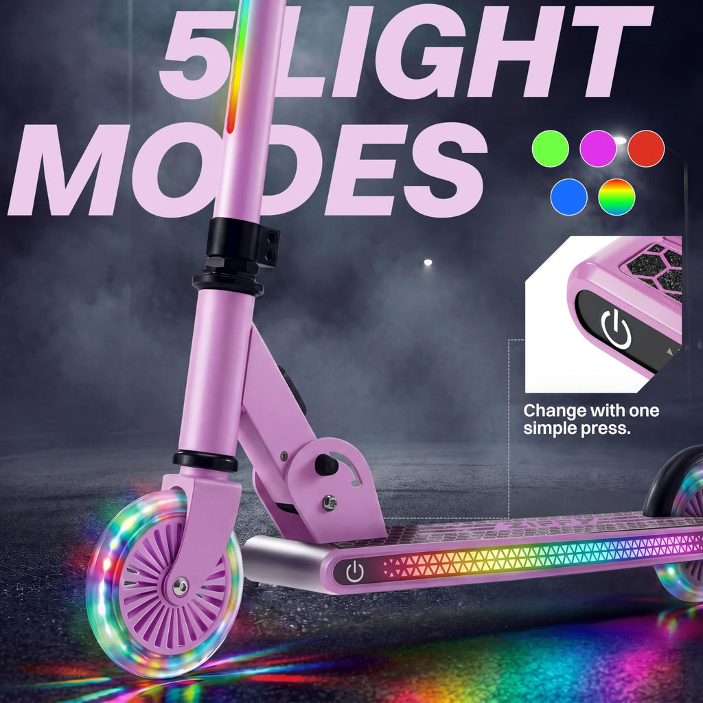 Light Up 2 Wheel Foldable Kids Kick Scooter with Adjustable Height G53395