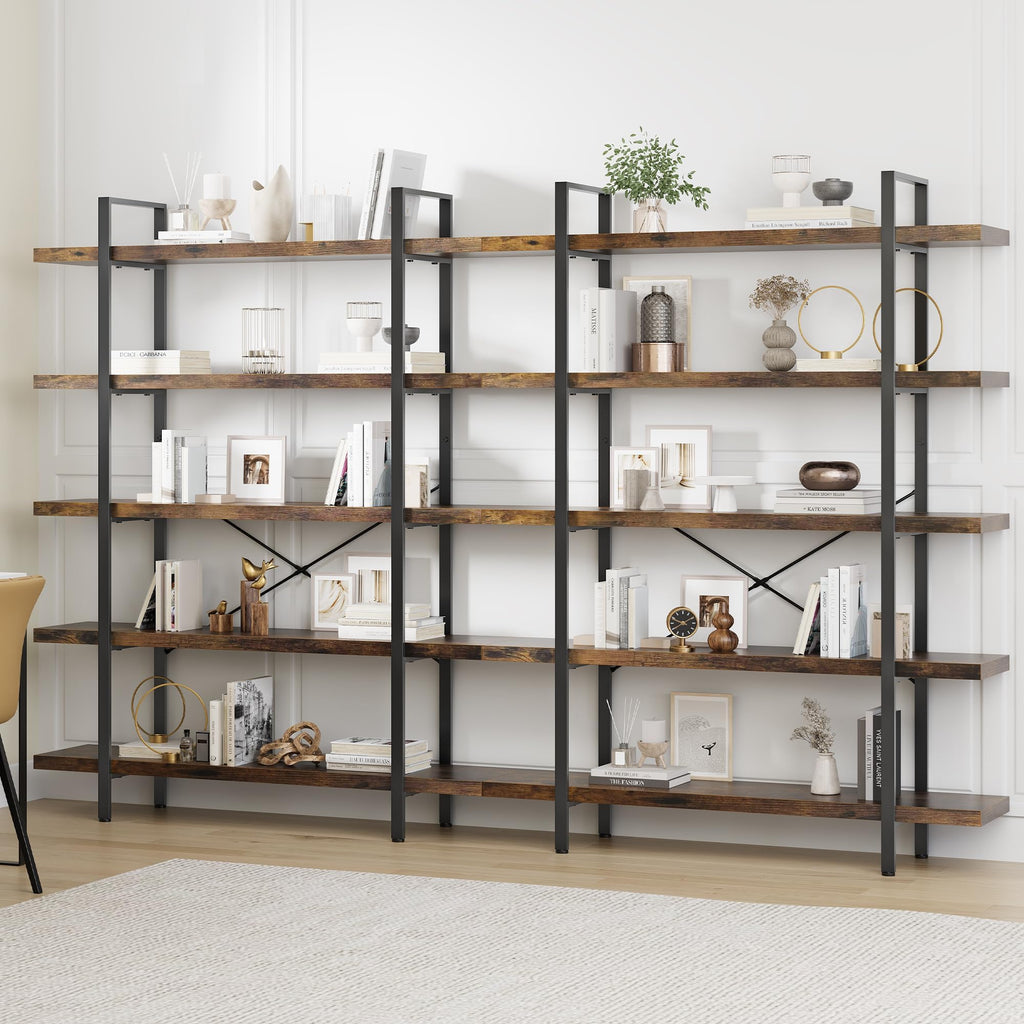 5 Tier 70" H Wood Bookshelf W4230