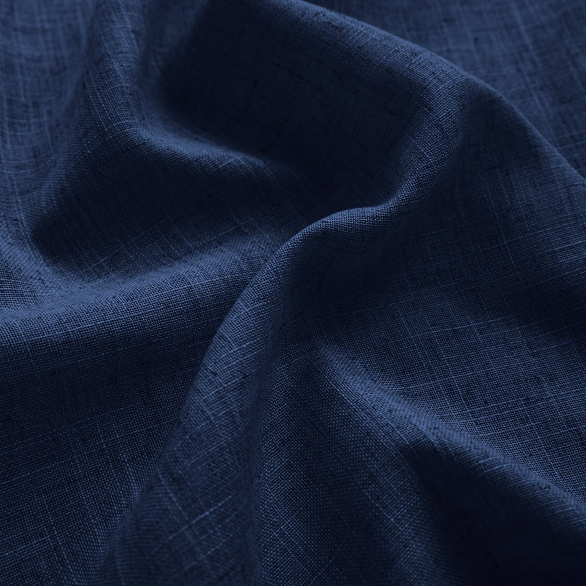 Navy Blue Linen Curtains 96 Inches Long Rod Pocket Semi Sheer Cotton Canvas L1229