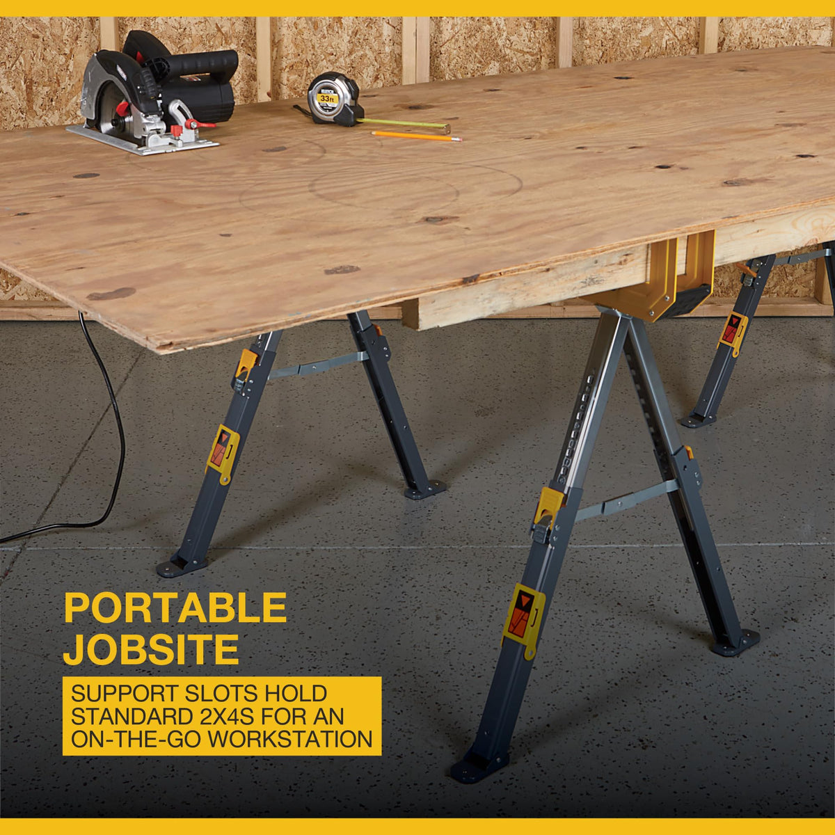 32in. Adjustable Steel Sawhorses, Pair X86092