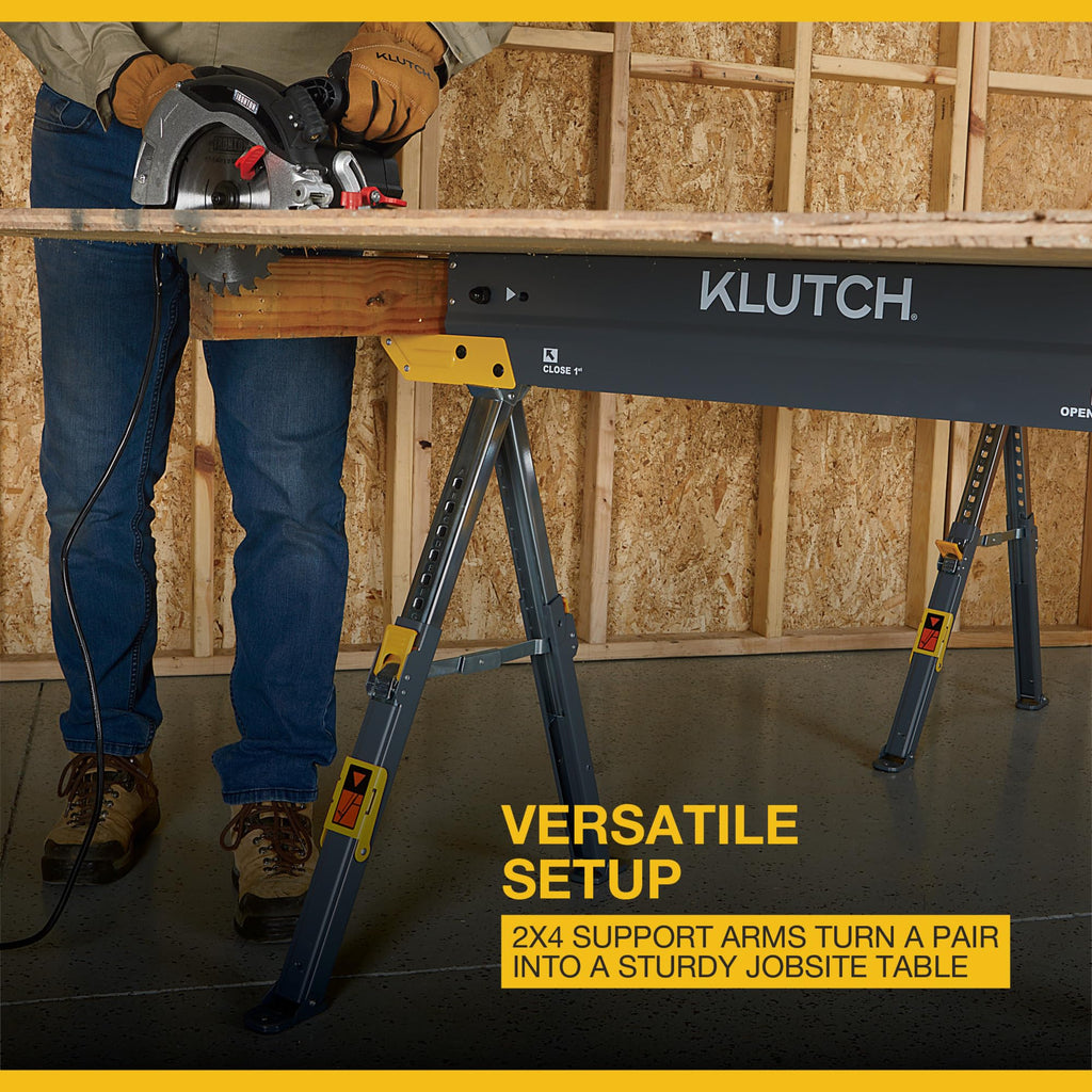 32in. Adjustable Steel Sawhorses, Pair X86092