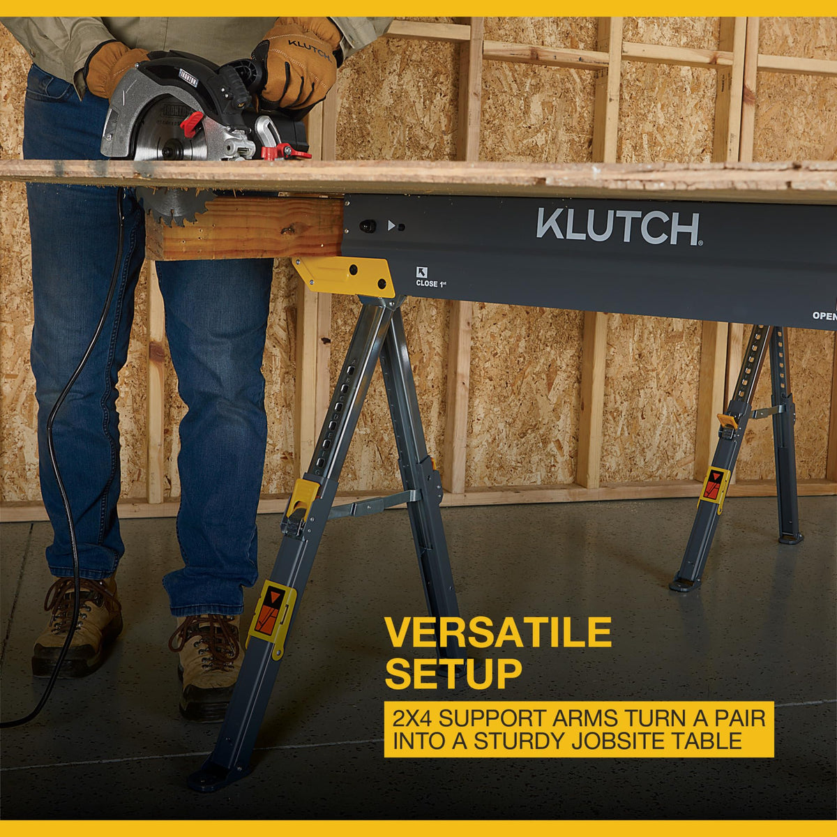 32in. Adjustable Steel Sawhorses, Pair X86092