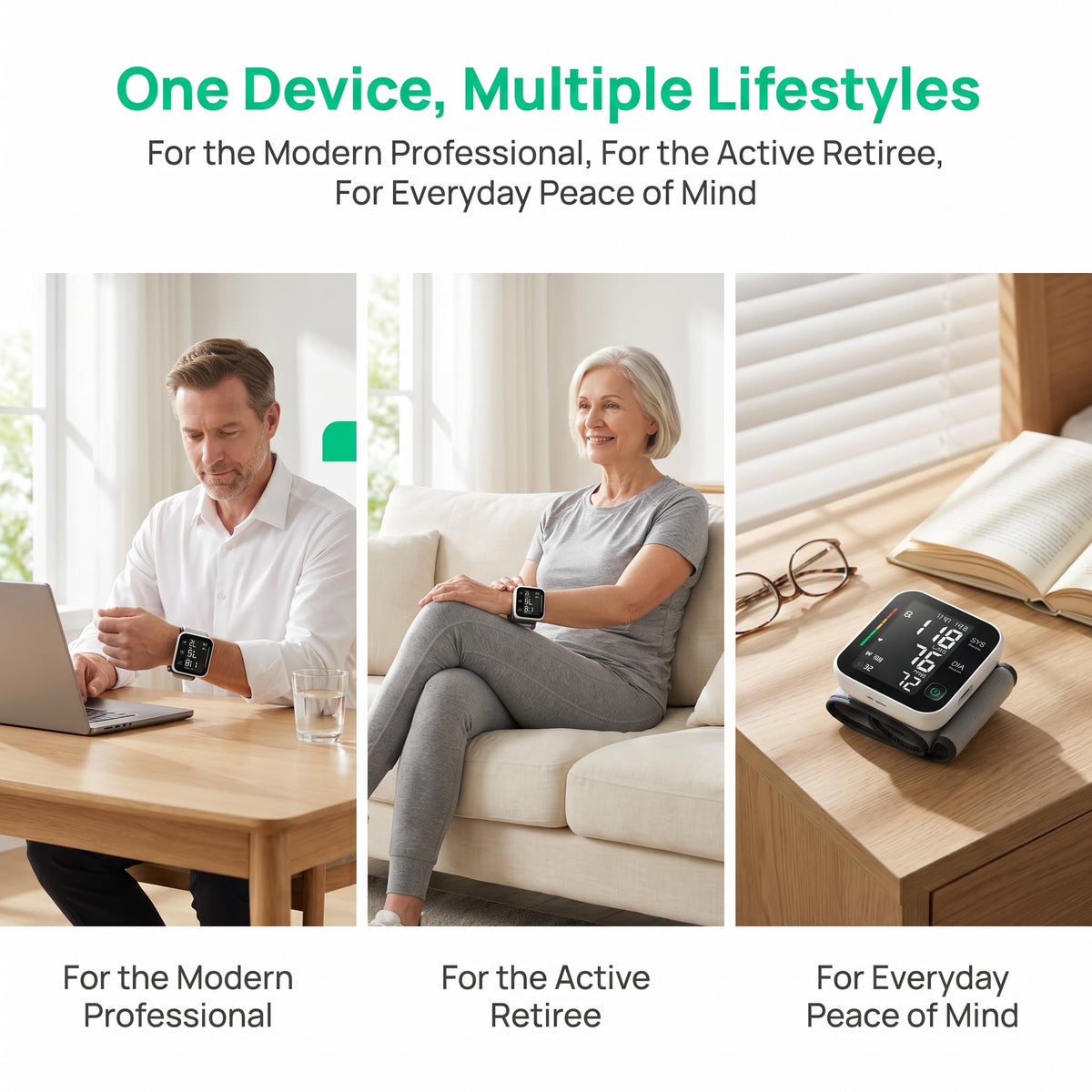 Wrist Blood Pressure Monitor with LCD Display and Voice Guide D7284