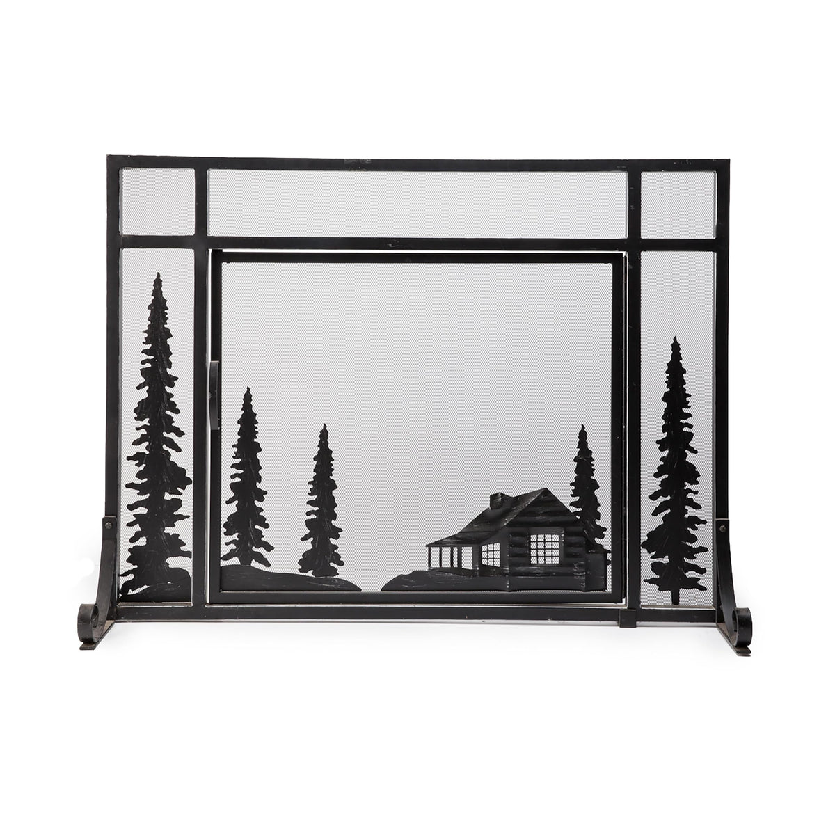 Black Metal Fireplace Screen U26227
