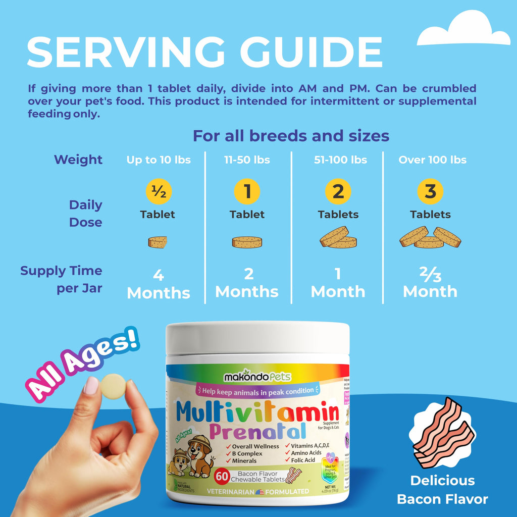 Dog Prenatal Vitamins 60 Tabs Supplement E572020
