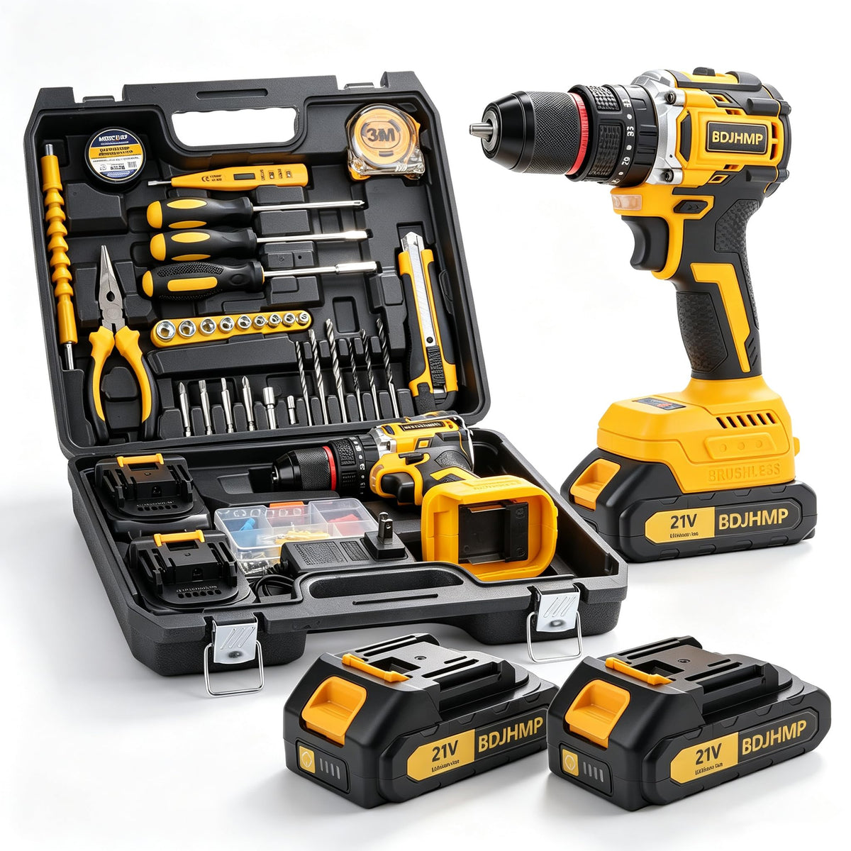 3/8" Brushless Compact Drill Tool Set with Drill Bit and Sockets X93075
