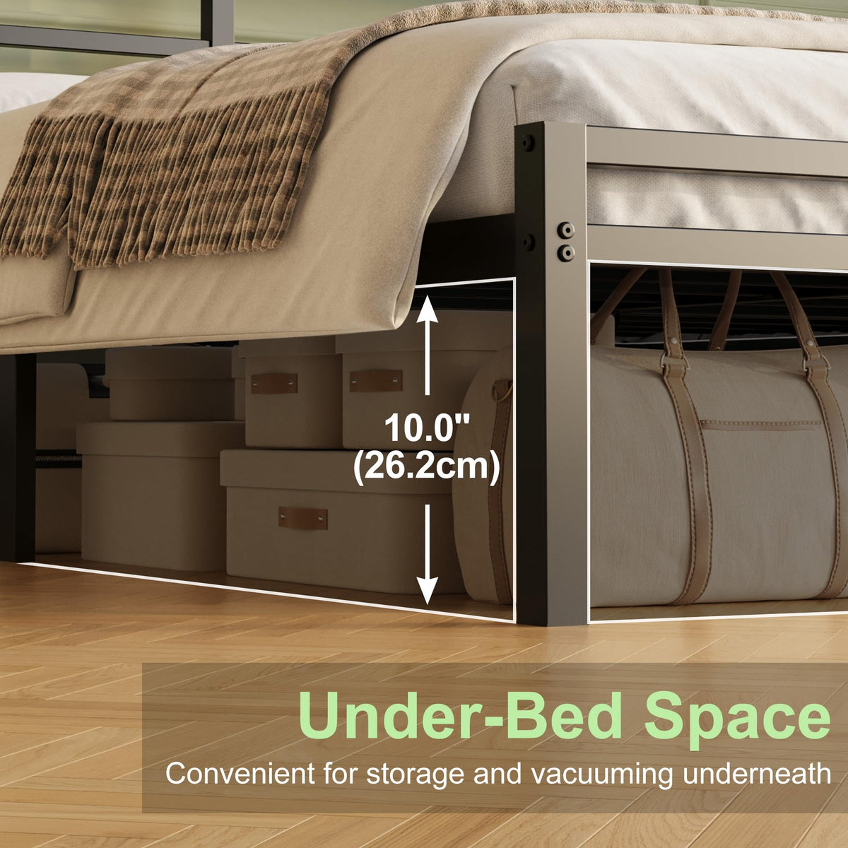 12 Inch Full Size Bed Frame with Headboard and Footboard B10440