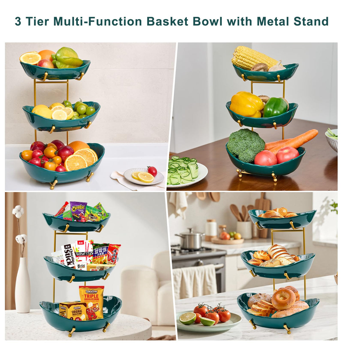 Ceramic 3 Tier Fruit Bowl F326
