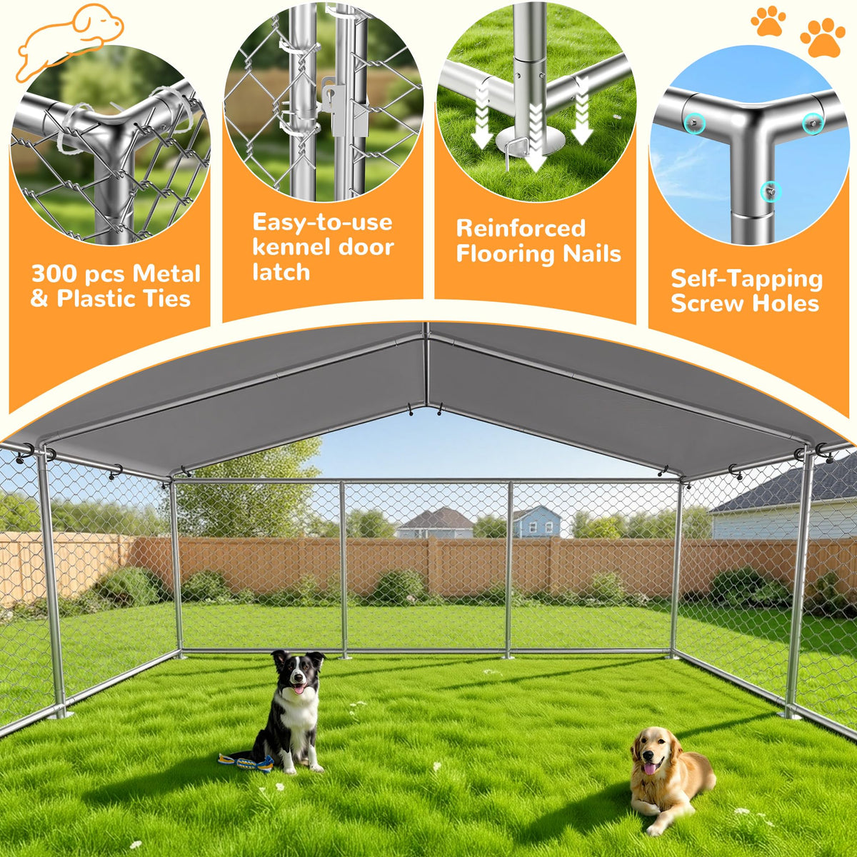 10x10 ft Heavy Duty Outdoor Dog Kennel C9220