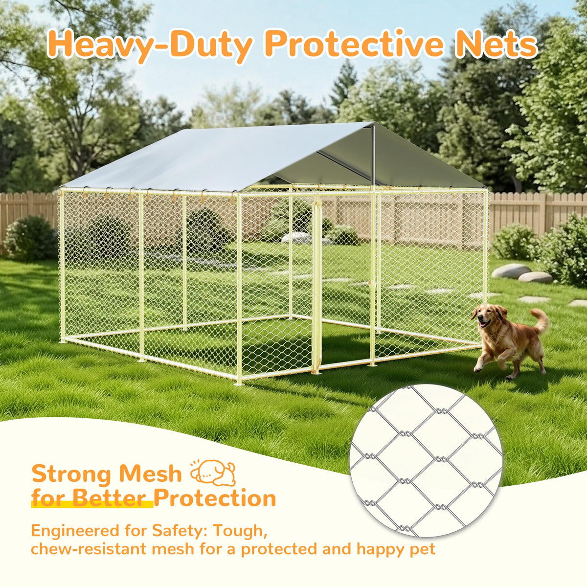 10x10 ft Heavy Duty Outdoor Dog Kennel C9220