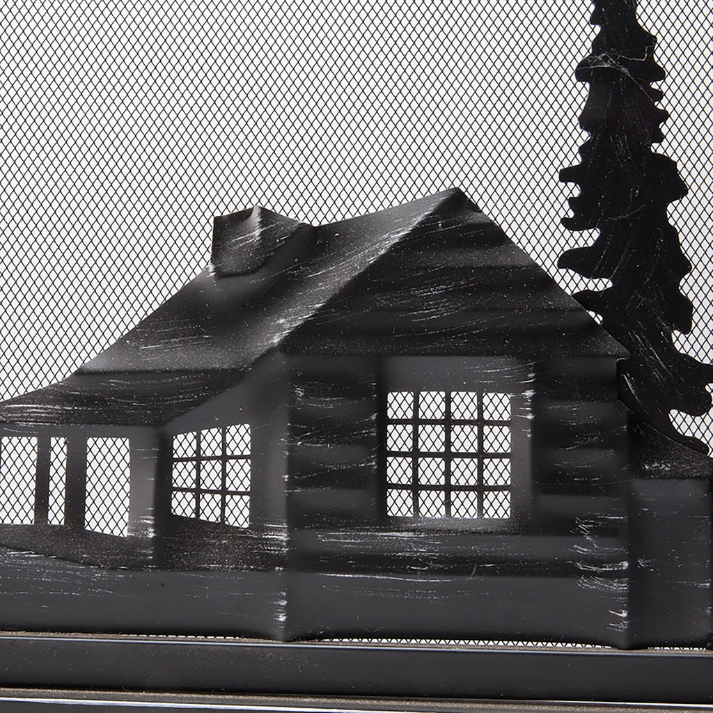 Black Metal Fireplace Screen U26227