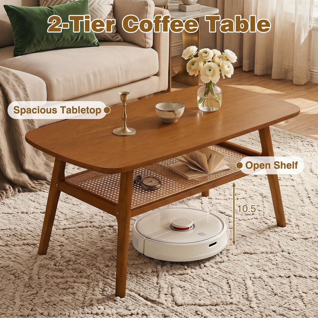 Rattan Wood Coffee Table W52429