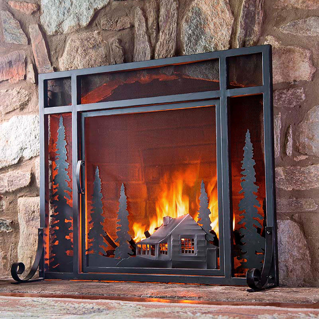 Black Metal Fireplace Screen U26227