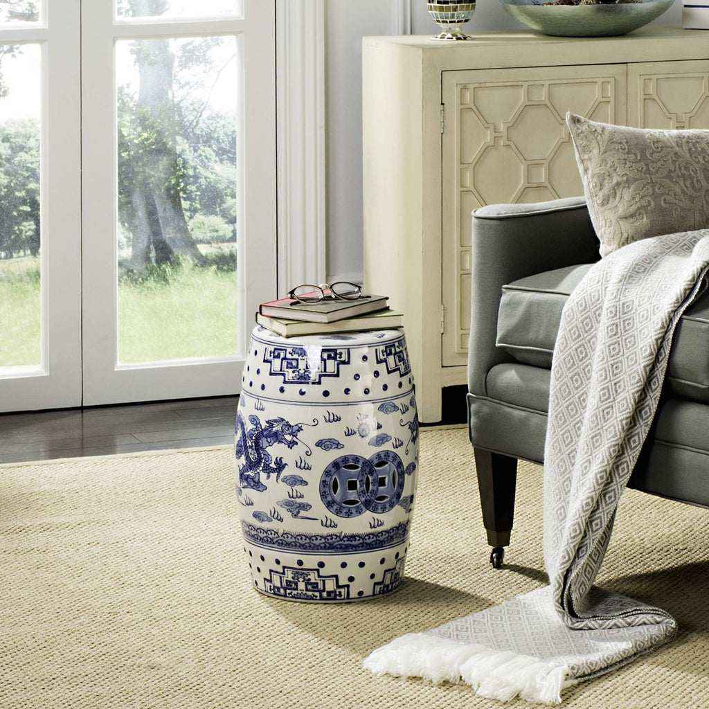 Blue Ceramic Garden Stool C85857