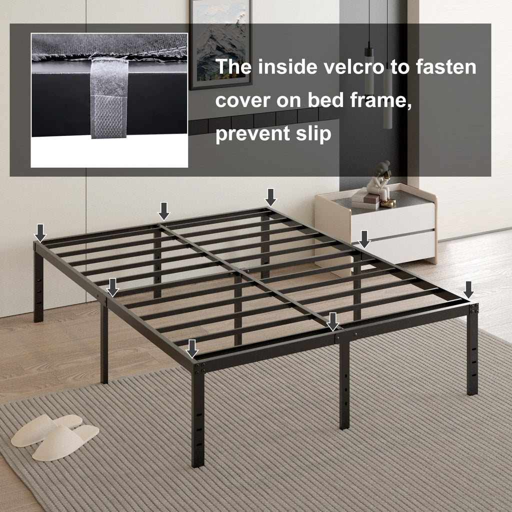 18 Inch Queen Size Metal Bed Frame Y7530